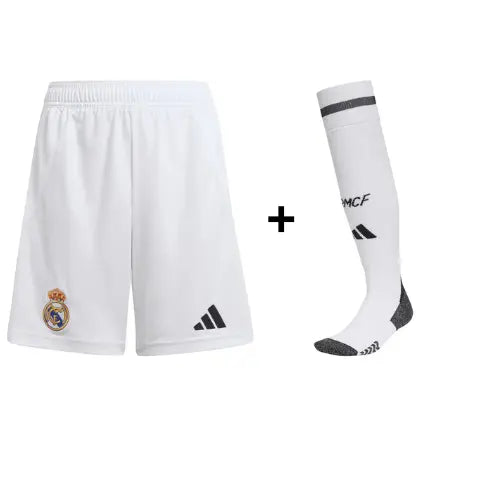 Short + chaussettes de football Real Madrid Domicile JerseyPlugz